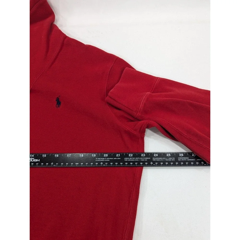 VTG Polo Ralph Lauren Men's Red Sweater Cowl Neck Large Cotton knit pullover